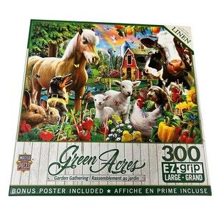 MasterPieces Green Acres Garden Gathering 300 Piece EZ-Grip Jigsaw
